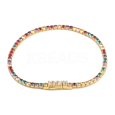 925 Sterling Silver Micro Pave Cubic Zirconia Tennis Bracelets for Women BJEW-C117-01A-G01-1
