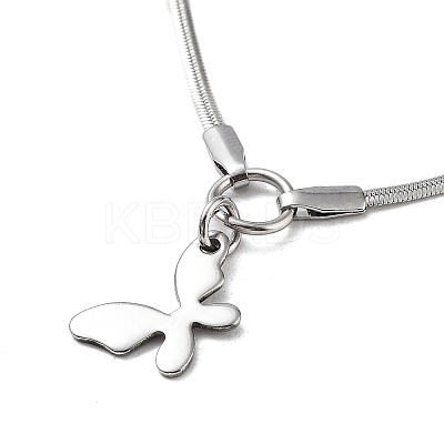 Non-Tarnish Butterfly Pendant Necklaces NJEW-Q335-04A-P-1