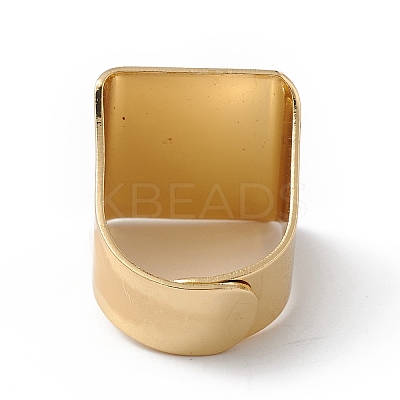 Square Enamel with Evil Eye Wide Band Finger Rings RJEW-A014-02G-01-1