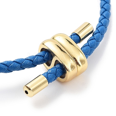 Braided Round Imitation Leather Bracelets Making BJEW-H610-03G-1