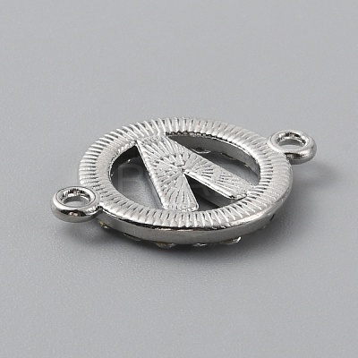 Zinc Alloy Crystal Rhinestone Connector Charms ALRI-WH0005-17V-P-1