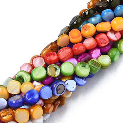 Natural Trochid Shell/Trochus Shell Beads Strands SHEL-S258-083-1