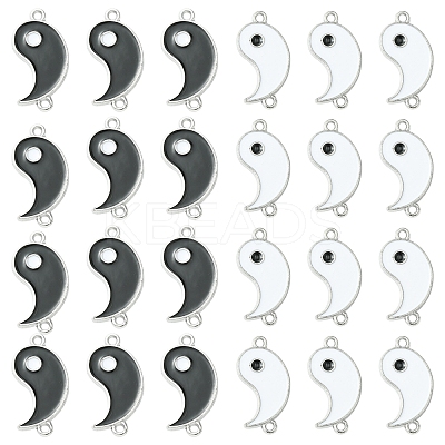 12Pcs 2 Colors Alloy Enamel Split Links Connectors ENAM-FS0001-84-1