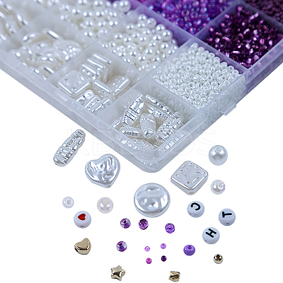 DIY 24 Style Acrylic & ABS Beads Jewelry Making Finding Kit DIY-NB0012-02A-1