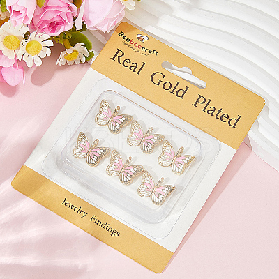 6Pcs Brass Enamel Pendants KK-BBC0021-65A-1