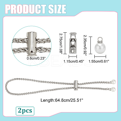 2Pcs Alloy Bucket Bag Drawstring Chains DIY-WR0003-08P-1