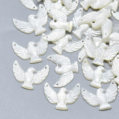 Natural White Shell Mother of Pearl Shell Charms SSHEL-S264-012-1