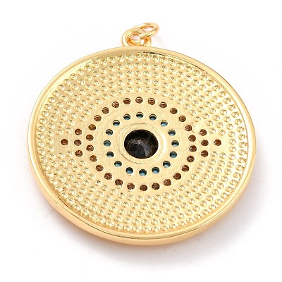 Real 18K Gold Plated Brass Micro Pave Cubic Zirconia Pendants ZIRC-L100-084G-03-1