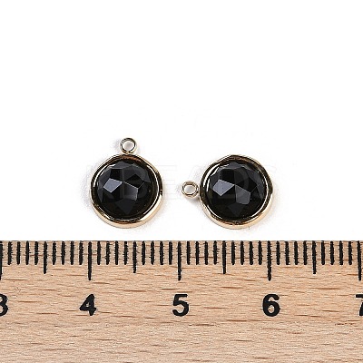 Natural Black Onyx(Dyed & Heated) Faceted Flat Round Charms STAS-I325-147G-02-1