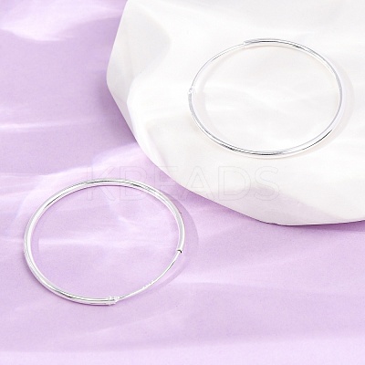 925 Sterling Silver Huggie Hoop Earrings EJEW-C179-05C-S-1