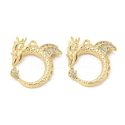 Brass Micro Pave Clear Cubic Zirconia Pendants KK-H460-10G-1