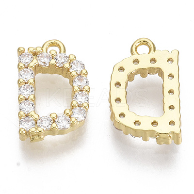 Brass Micro Pave Cubic Zirconia Charms KK-T060-05-D-G-NF-1