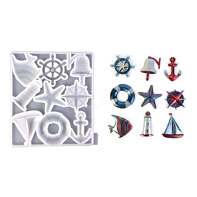 Ocean Theme Lighthouse Anchor Starfish DIY Wall Decoration Silicone Molds SIL-F007-02-1