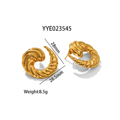 Fashionable Irregular 304 Stainless Steel Stud Earrings for Women MT3122-4-1
