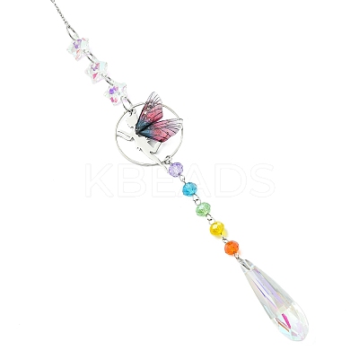 Teardrop Star Glass Crystal Suncatcher HJEW-JM04948-1