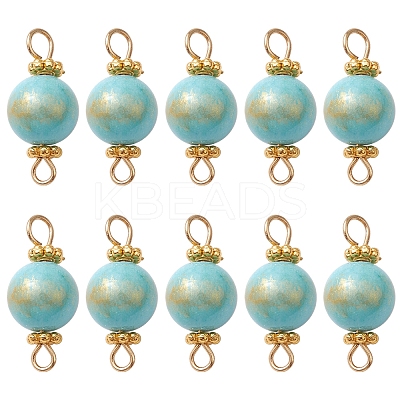 Natural Mashan Jade Connector Charms PALLOY-YW0001-57-1