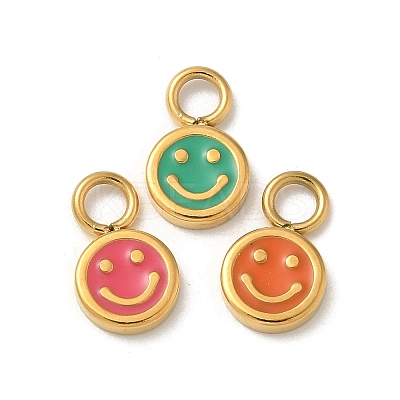 Ion Plating(IP) 304 Stainless Steel Enamel Charms STAS-G351-03G-1