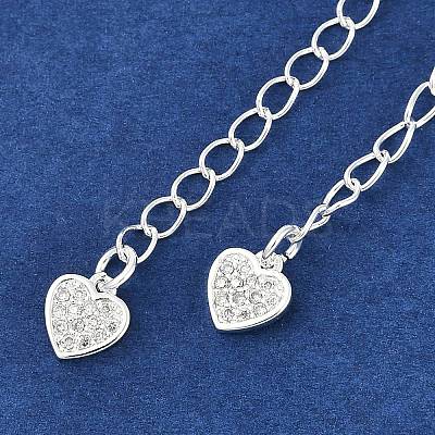 Brass Micro Pave Cubic Zirconia Ends with Chains KK-U043-03S-1