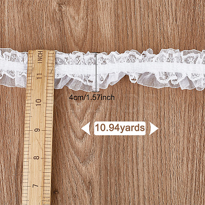 10M Cotton Mesh Pleated Elastic Lace Ribbon OCOR-DR0001-06-1