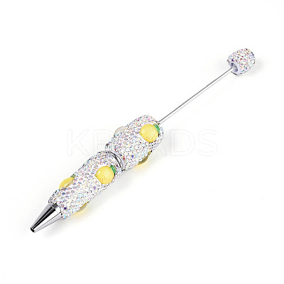 Resin & Polymer Clay Pave Rhinestone Ball-Point Pen AJEW-T013-04K-1