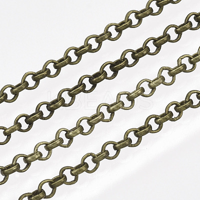 Soldered Brass Coated Iron Rolo Chains CH-S125-08A-AB-1