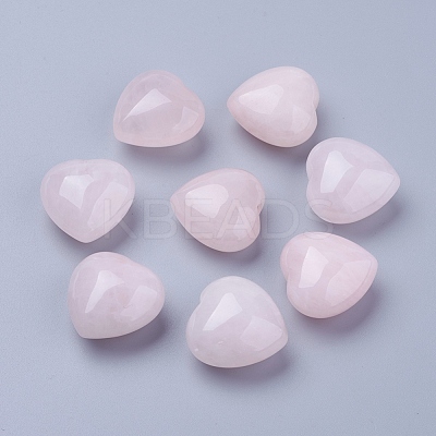 Natural Rose Quartz Heart Love Stones DJEW-P009-01B-1
