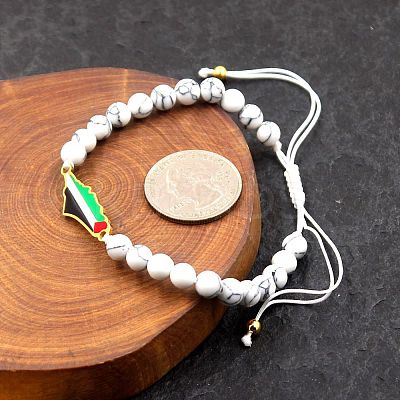 Palestine Map 304 Stainless Steel Enamel Link Bracelets FS-WGEA228-14-1