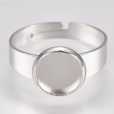 Tarnish Resistant 304 Stainless Steel Pad Ring Settings STAS-G173-19P-8mm-1