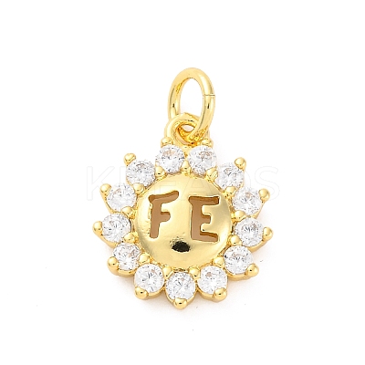 Brass Micro Pave Cubic Zirconia Pendants KK-D325-41G-1