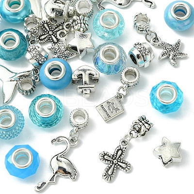DIY Ocean Theme Alloy & Brass European Style Bracelet Making Kits DIY-FS0007-24-1