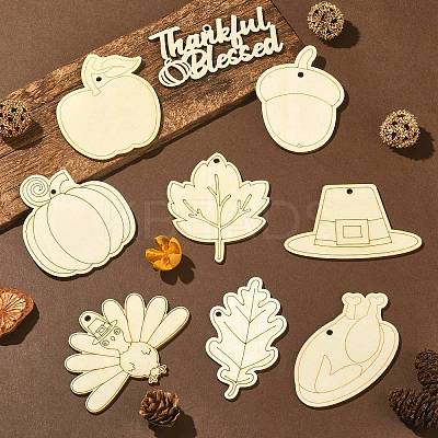 Thanksgiving Day Theme Unfinished Wood Cutouts WOOD-CJC0009-03-1