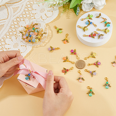 36Pcs 9 Colors Acrylic Pendant Decorations HJEW-FH00015-1