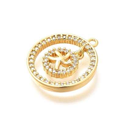 Brass Micro Pave Cubic Zirconia Pendants KK-G519-05G-06-1