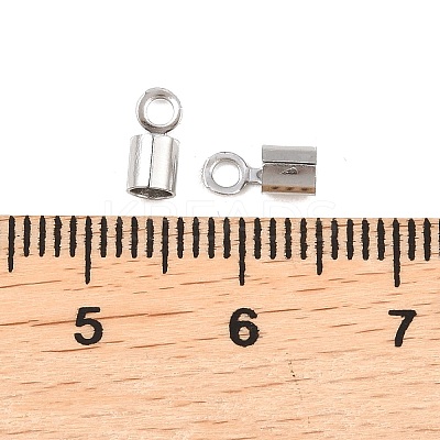 304 Stainless Steel Fold Over Crimp Cord Ends STAS-P434-05E-P-1