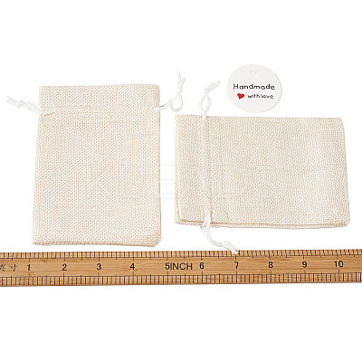 Burlap Packing Pouches Drawstring Bags ABAG-TA0001-14-1