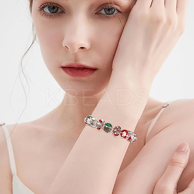 Christmas Transparent Glass Enamel Beads GLAA-YW0005-06A-01-1