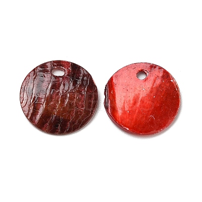 Spray Painted Natural Akoya Shell Charms X-SHEL-F007-15A-1