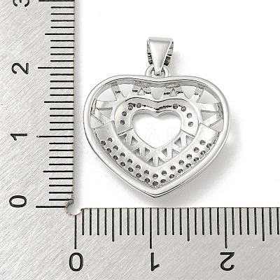 Rack Plating Brass Micro Pave Cubic Zirconia Pendants KK-F869-04P-1
