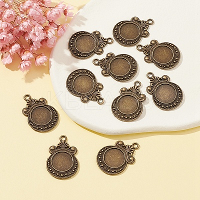 Tibetan Style Zine Alloy Pendant Cabochon Settings PALLOY-YW0001-72AB-1