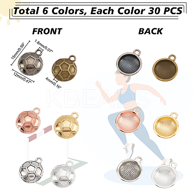 180Pcs 6 Colors Alloy Charms PALLOY-PH0002-13-1