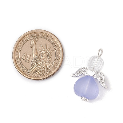 Transparent Acrylic Angel Pendants PALLOY-JF04095-03-1