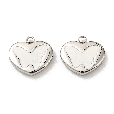 304 Stainless Steel Enamel Pendants STAS-L022-008P-1