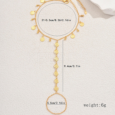 Simple Brass Summer Beach Vacation Women's Coin Toe Ring Anklets for Women FG6799-1