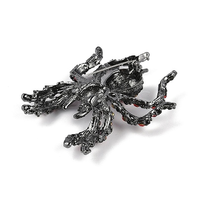 Halloween Spider Alloy Rhinestones Brooches for Party Wear JEWB-S022-08B-1