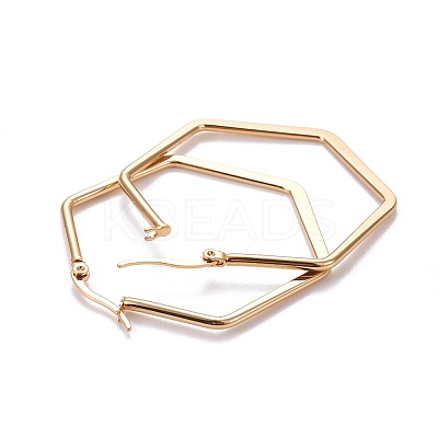 201 Stainless Steel Angular Hoop Earrings LS-EJEW-F205-13G-A-1