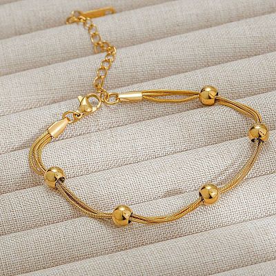 304 Stainless Steel Multi-strand Bracelets BJEW-Q040-01G-1