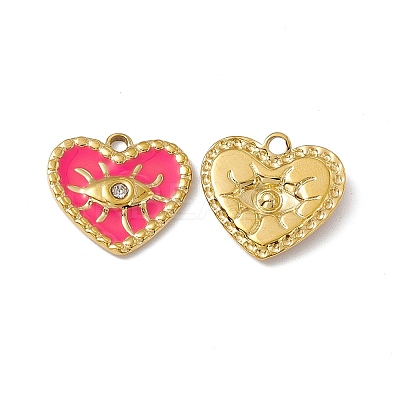 PVD Vacuum Plating 201 Stainless Steel Rhinestone Pendants STAS-J401-VC563-1