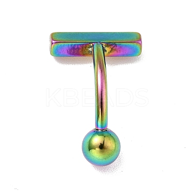 304 Stainless Steel T-Shaped Curved Barbell LS-AJEW-G041-04M-1