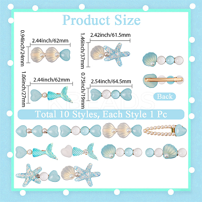 2 Bags 2 Styles Resin & Alloy Alligator Hair Clips AJEW-CY0001-39D-1