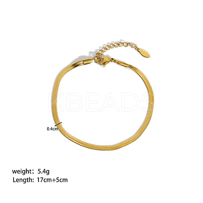 European Style 304 Stainless Steel Snake Chains Bracelet for Women HM2215-12-1
